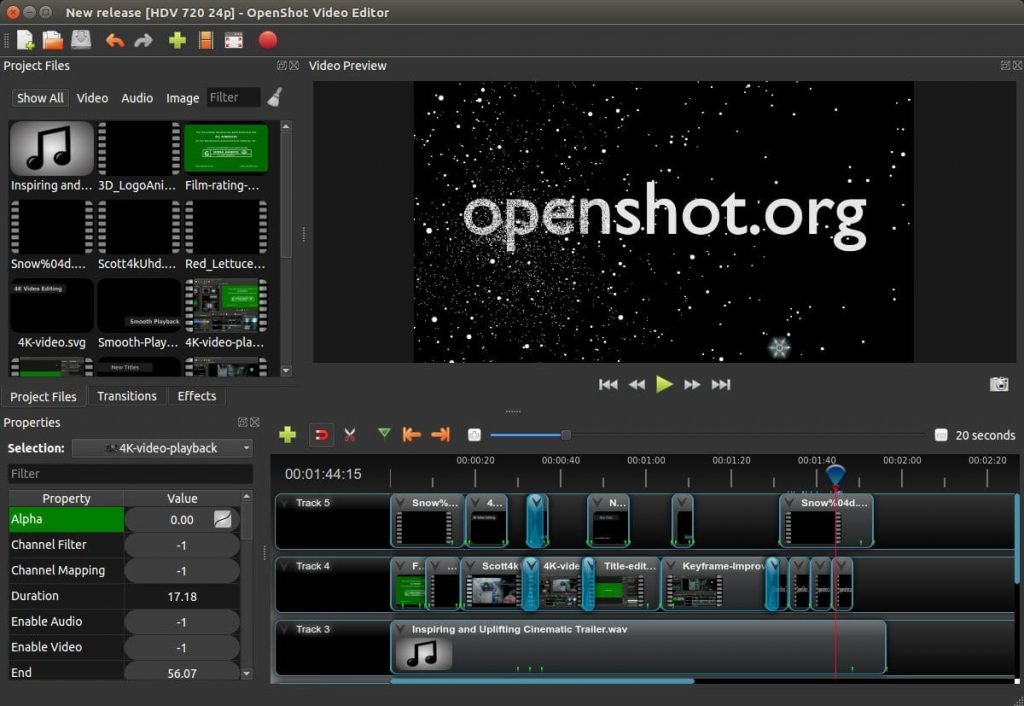 برنامج OpenShot