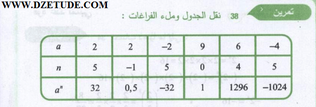 حل تمرين 38 ص 48 رياضيات 3 متوسط